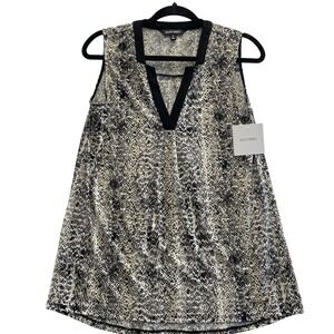 ELLEN TRACY Womens Snake Print V Neck‎ Sleeveless Fashion Top Size S MSRP 49.50